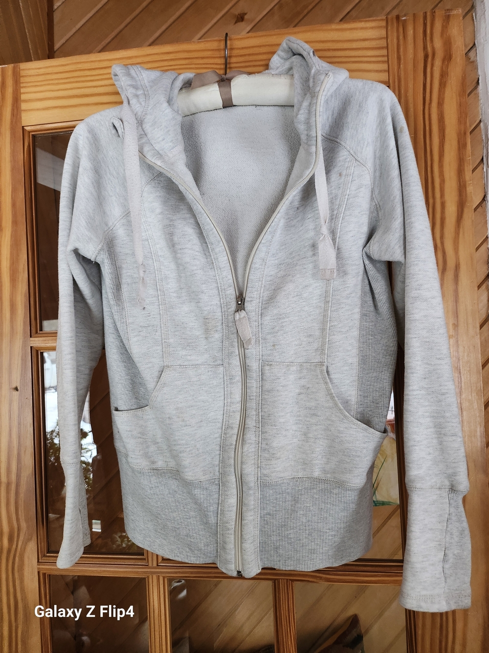 Light Gray Women's Zip-Up Hoodie Jacket